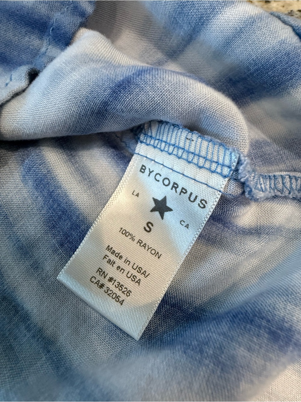 BYCORPUS boho chic blue tie dye racer back tank top SM - Picture 6 of 12